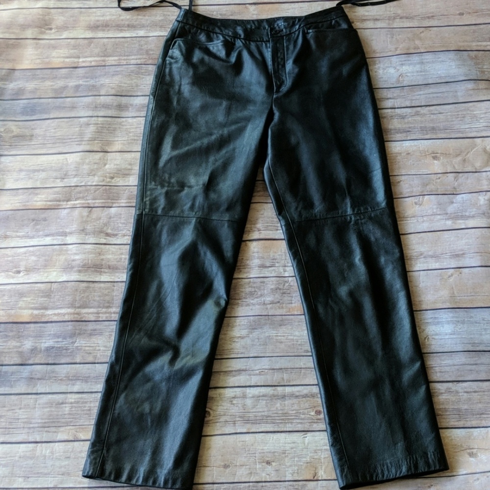 Ellen Tracy Black Leather Pants